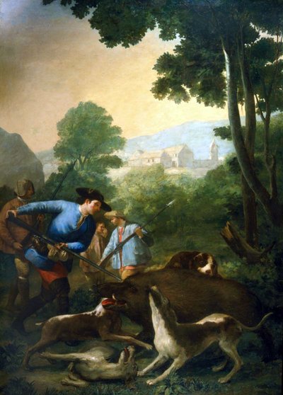 The Boar Hunt by Francisco de Goya